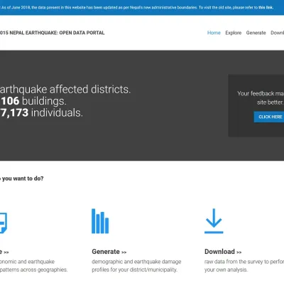 Nepal Earthquake Data Portal